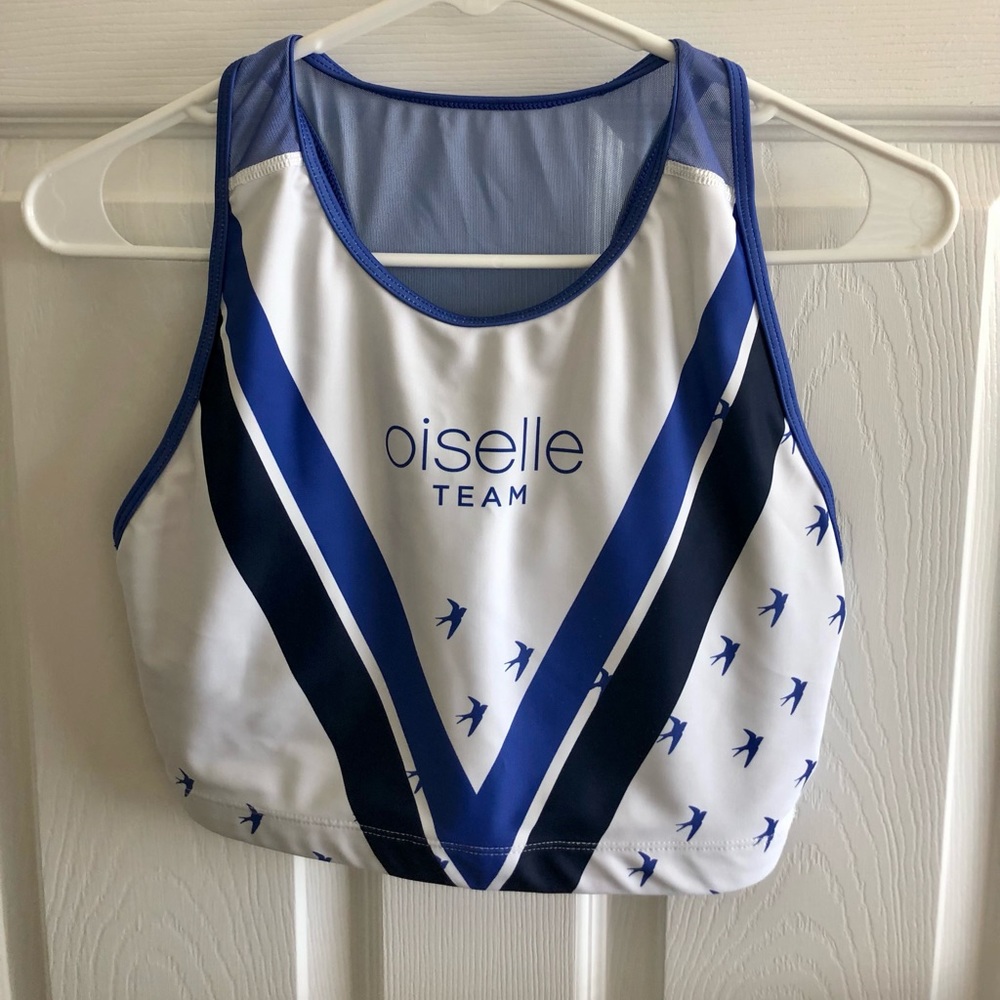 Oiselle Volee Team Crop top racer back bra. Size large.